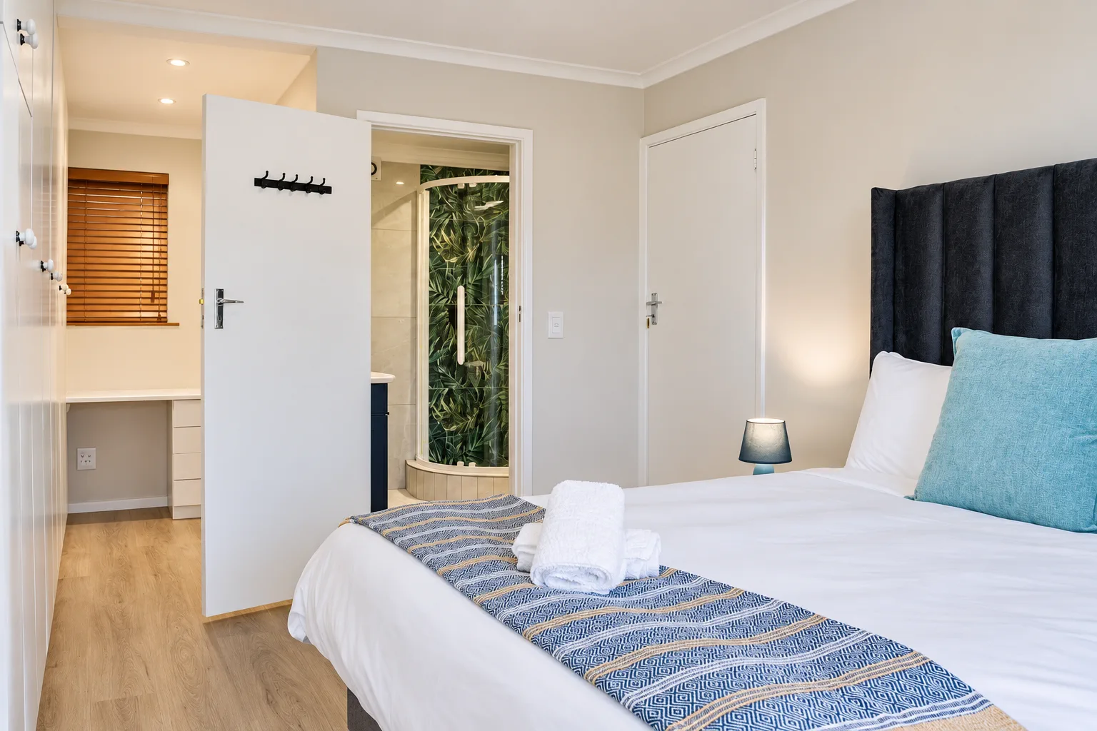Family Apartment, Bedroom 1 and its tropical en-suite shower