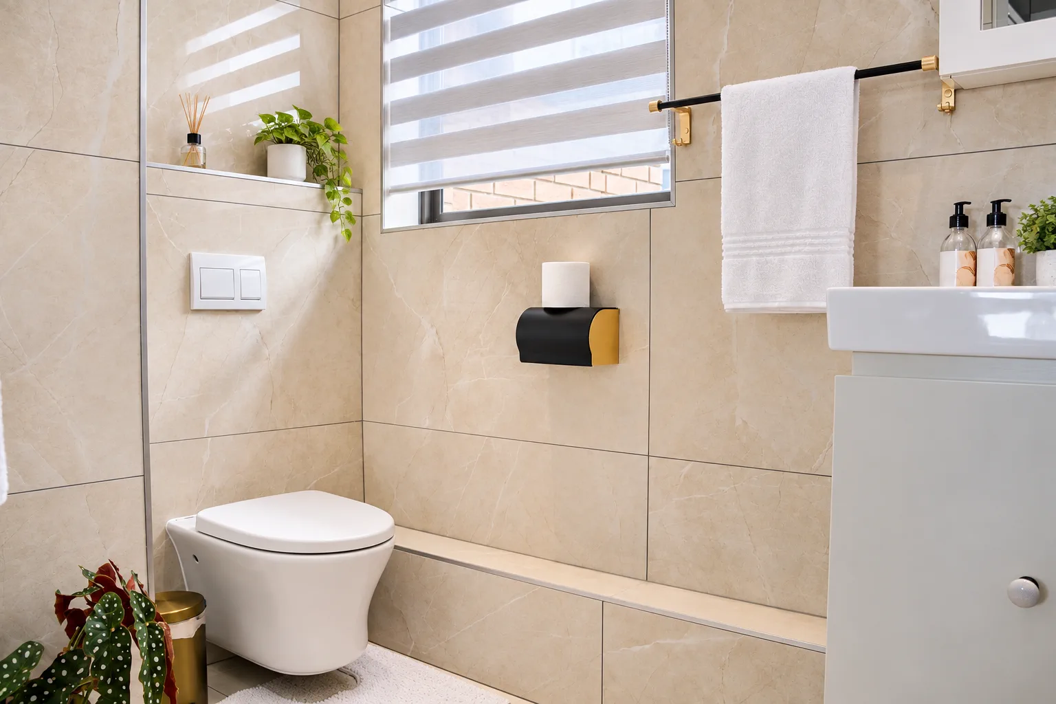 Sea View Apartment, Private bathroom off bedroom 1