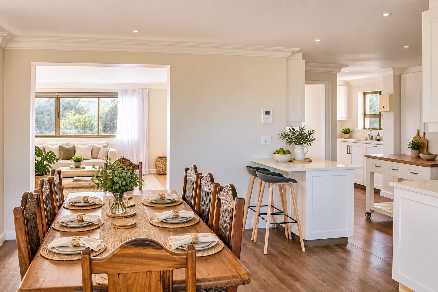 Sea View Apartment, Kitchen island and bar seating