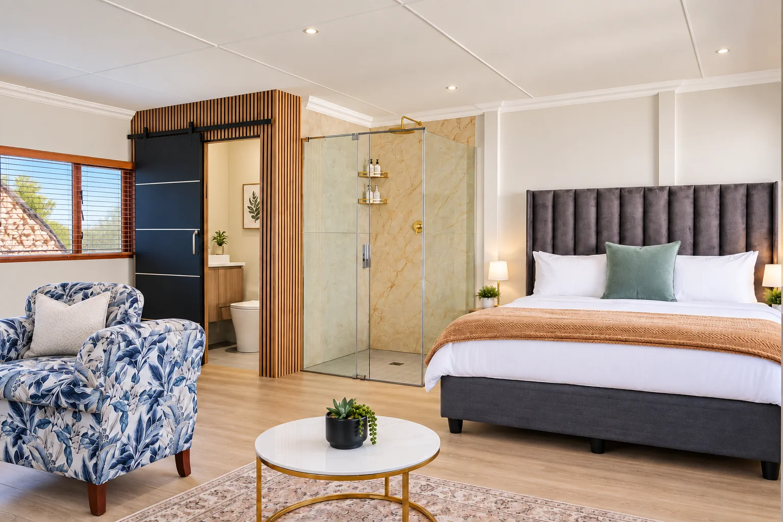 Beach Studio: wide interior photograph